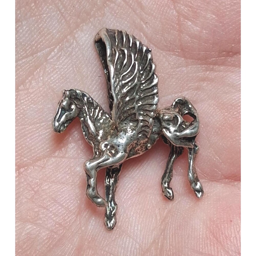 Vintage Sterling Pegasus Pendant Charm Winged Horse